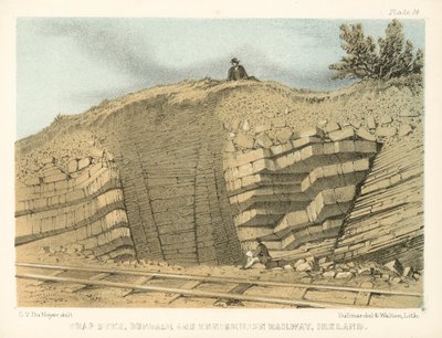 Trap Dyke, Dundalk and Enniskillen Railway, Irlande (gravure en couleur) - George Victor Du Noyer