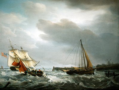 Un Navire de Guerre Britannique passant l
