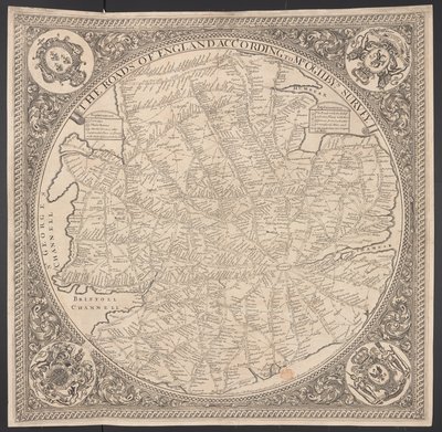 Carte des routes postales dans les environs de Londres - George Willdey
