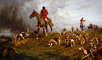 Chasseurs et chiens allant chasser - George Wright