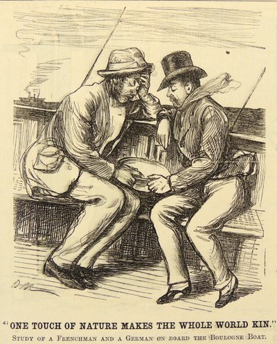 Passagers de bateau souffrant du mal de mer, caricature de George du Maurier dans 