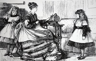 Machine à coudre dans une maison de classe moyenne - George du Maurier
