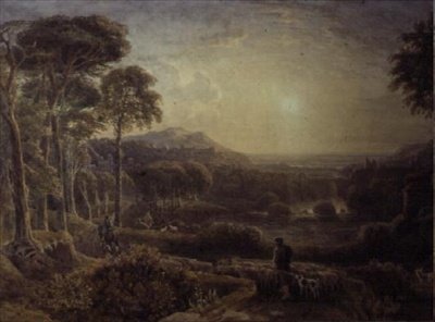 Paysage au coucher du soleil - George the Younger Barret