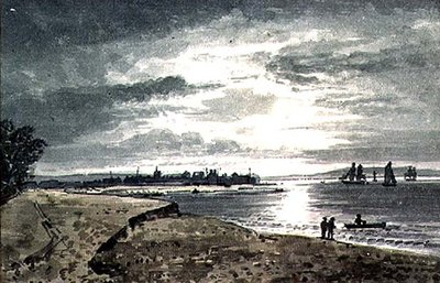 Vue de la rivière Adur avec New Shoreham au loin - George the Younger Barret