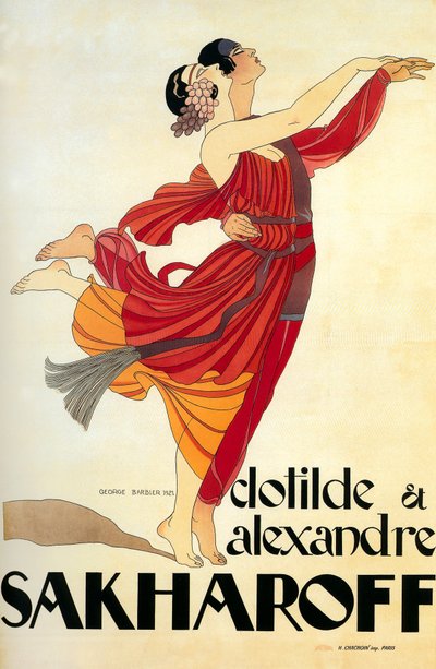 Danseurs Clotilde et Alexandre Sakharoff 1921 (affiche) - Georges Barbier