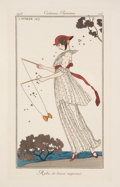 Robe en lin imprimé, illustration du 