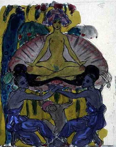 Étude pour La Naissance de Vénus (détail) - Georges Barbier