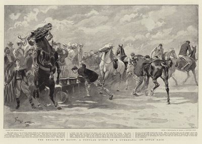 Les Anglais en Égypte, un événement populaire dans un gymkhana, une course de pommes - Georges Bertin Scott