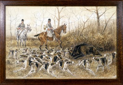 Meute de chiens autour d