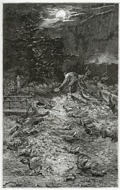 Cimetière de Montmartre - illustration de Napoléon le Petit, 19ème siècle - Georges Marie Rochegrosse