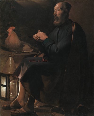 French: Les larmes de Saint-Pierre Saint Peter Repentant - Georges de La Tour