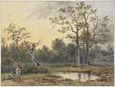 Paysage avec deux ramasseuses de bois - Georgius Jacobus Johannes van Os