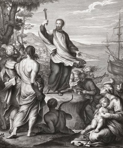 Saint François Xavier prêchant - Gerard (after) Edelinck