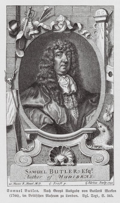 Samuel Butler, poète anglais (gravure) - Gerard (after) Soest