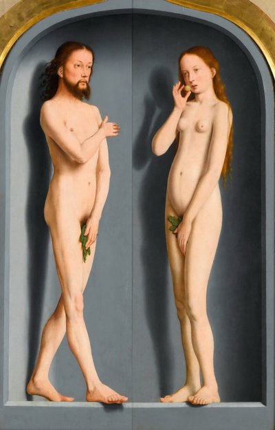 Adam et Ève Triptyque de la famille Sedano, panneaux extérieurs - Gerard David
