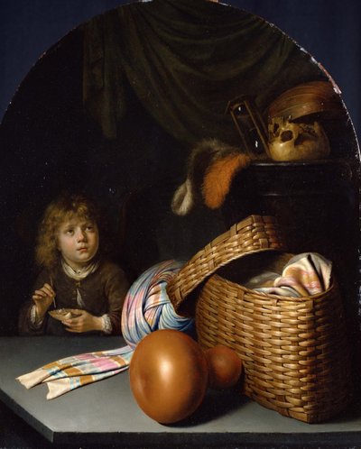 Nature morte avec un garçon soufflant des bulles de savon, vers 1635 - Gerrit Dou
