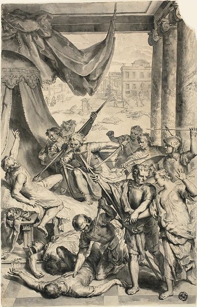Étude pour Siméon et Lévi tuent les Sichemites, de Figures de la Bible - Gerard Hoet I