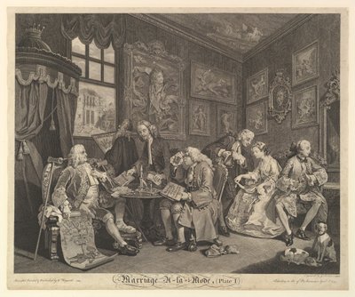 Mariage à la mode, planche I - Gerard Jean Baptiste Scotin