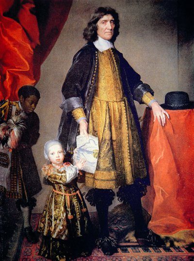 Portrait de Cecilius Calvert, 2e Lord Baltimore du Maryland, avec son petit-fils et son domestique - Gerard Soest