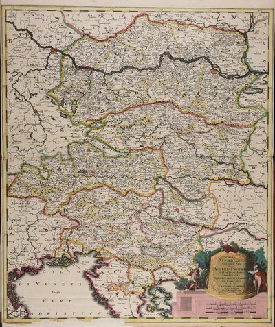 Circuli Austriaci orientalior pars in qua Austria propria et ab ea dependentes tum ducatus Stiriae, Carintiae, Carniolae tum comitatus hisce inclusi Cillensis et Goritiae singuli subdivisi - Gerard Valck