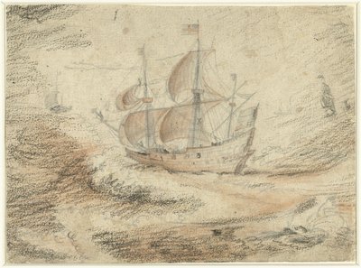 Navire naviguant en mer - Gerard ter Borch (II) (possibly)