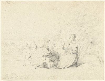 Seigneur agenouillé devant une dame - Gerard ter Borch (II)