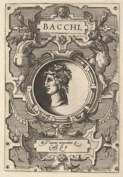 Buste de Bacchus entouré de rinceaux, de la série 