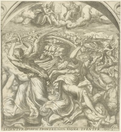 Quatre anges de la mort tuant le peuple après la sixième trompette (Openbaring van Johannes) - Gerard van Groeningen