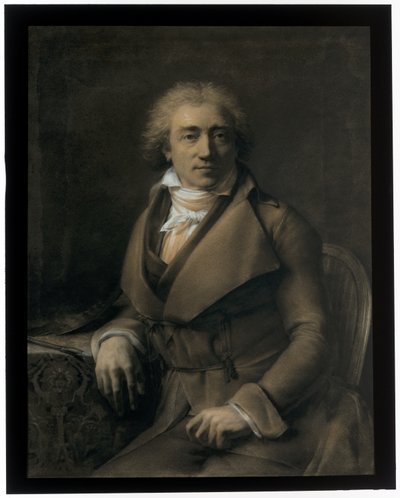 Autoportrait assis à une table, tourné vers la droite - Gerard van Spaendonck