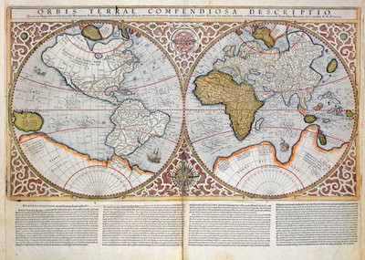 Carte du monde à double hémisphère, 1587 - Gerardus Mercator