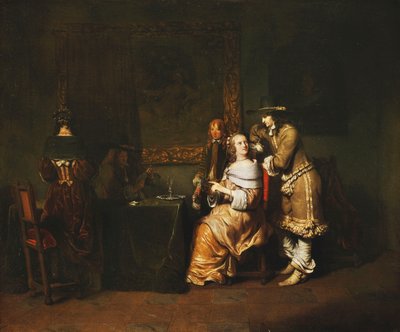 Compagnie élégante jouant aux cartes dans un intérieur - Gerbrandt van den Eeckhout