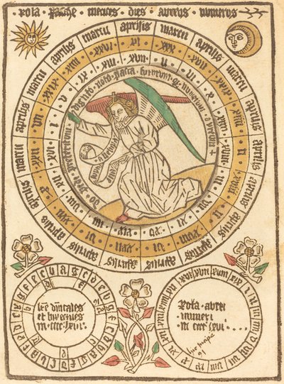 Un calendrier de Pâques commençant en 1466 - German 15th Century