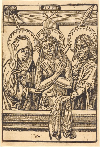 Le Christ entre Marie et Jean - German 15th Century