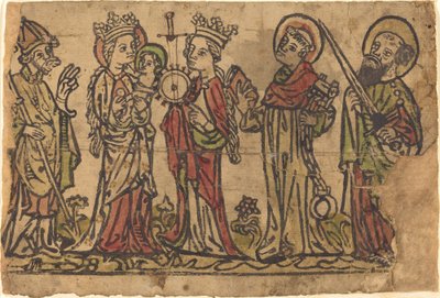 Madone et Enfant avec Quatre Saints - German 15th Century