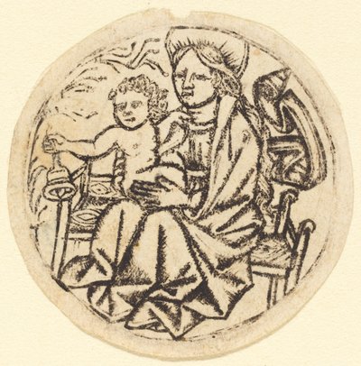 Madonna et Enfant avec une Cloche - German 15th Century