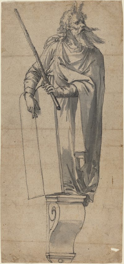 Une sculpture de Moïse - German 16th Century
