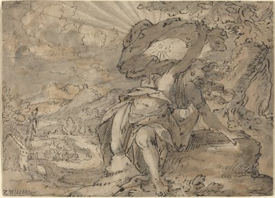 Figure Féminine Allégorique dans un Paysage [recto] - German 17th Century