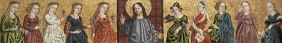Salvator Mundi flanqué des Vierges sages et folles, vers 1500 - German Master