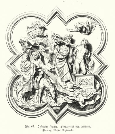 Abraham offrant son fils Isaac en sacrifice, relief en bronze par Lorenzo Ghiberti - German School