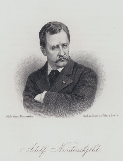 Adolf Erik Nordenskiold, géologue, minéralogiste et explorateur arctique finlandais (gravure) - German School