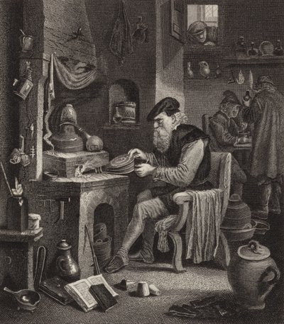 Alchimiste au travail. Illustration pour Bilder-Atlas - German School