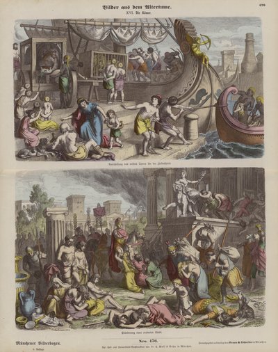 Rome antique (gravure en couleur) - German School