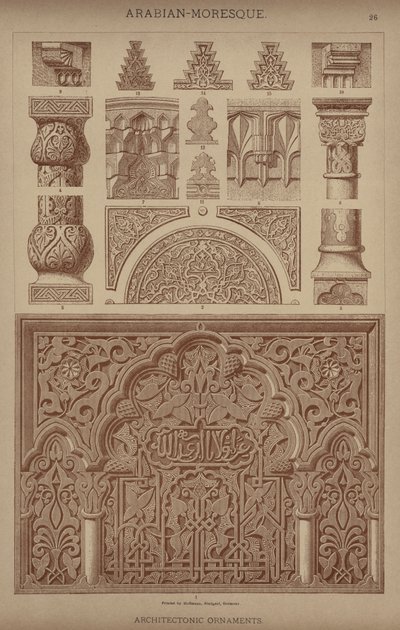 Arabesque-mauresque, ornements architectoniques - German School