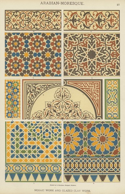 Arabo-mauresque, Travail de mosaïque et d
