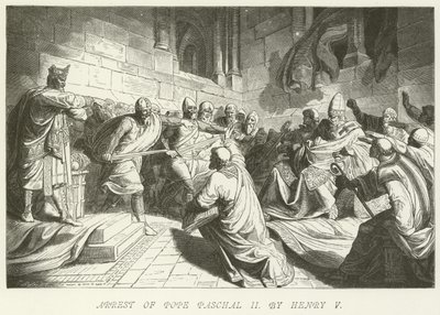 Arrestation du pape Pascal II par Henri V - German School