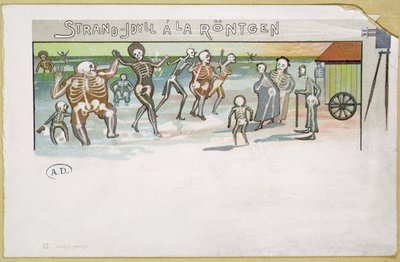 Idylle de plage en style Röntgen, caricature sur les rayons X, c.1896-99 - German School