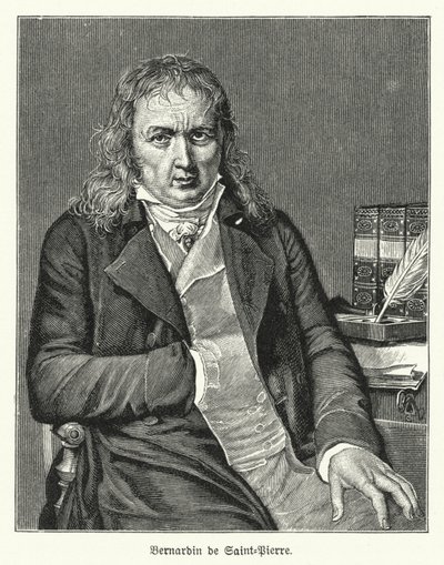 Bernardin de Saint-Pierre, romancier et botaniste français (lithographie) - German School