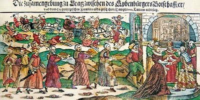 Compte rendu et illustrations du mariage par procuration en mars 1595 de l