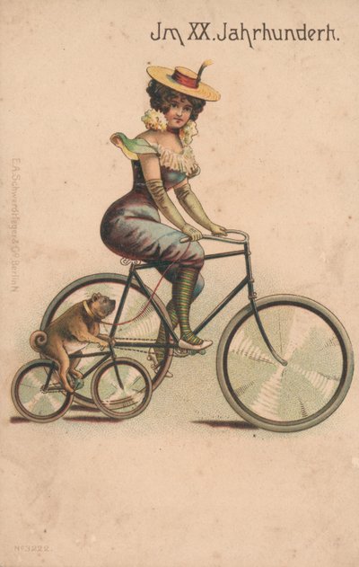 Carte célébrant le passage à 1900 (lithographie en couleur) - German School