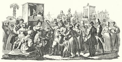 Carnaval dans le quartier de Cannstatt à Stuttgart, automne 1835 (gravure) - German School